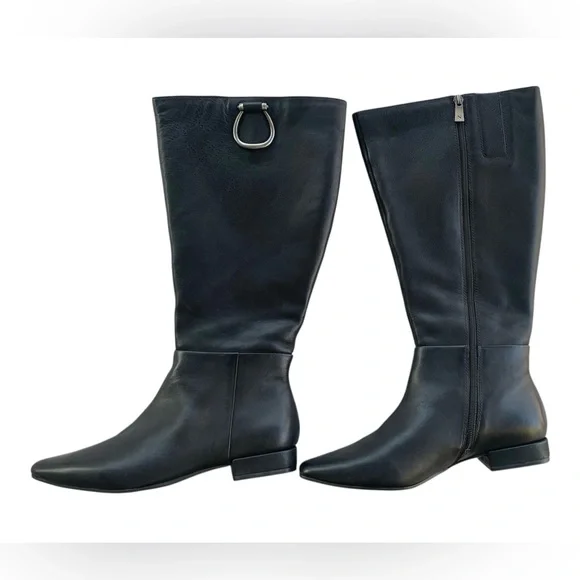 Naturalizer Black Carella Leather Wide-Calf Boot. Women's Size 8 - Picture 3 of 13